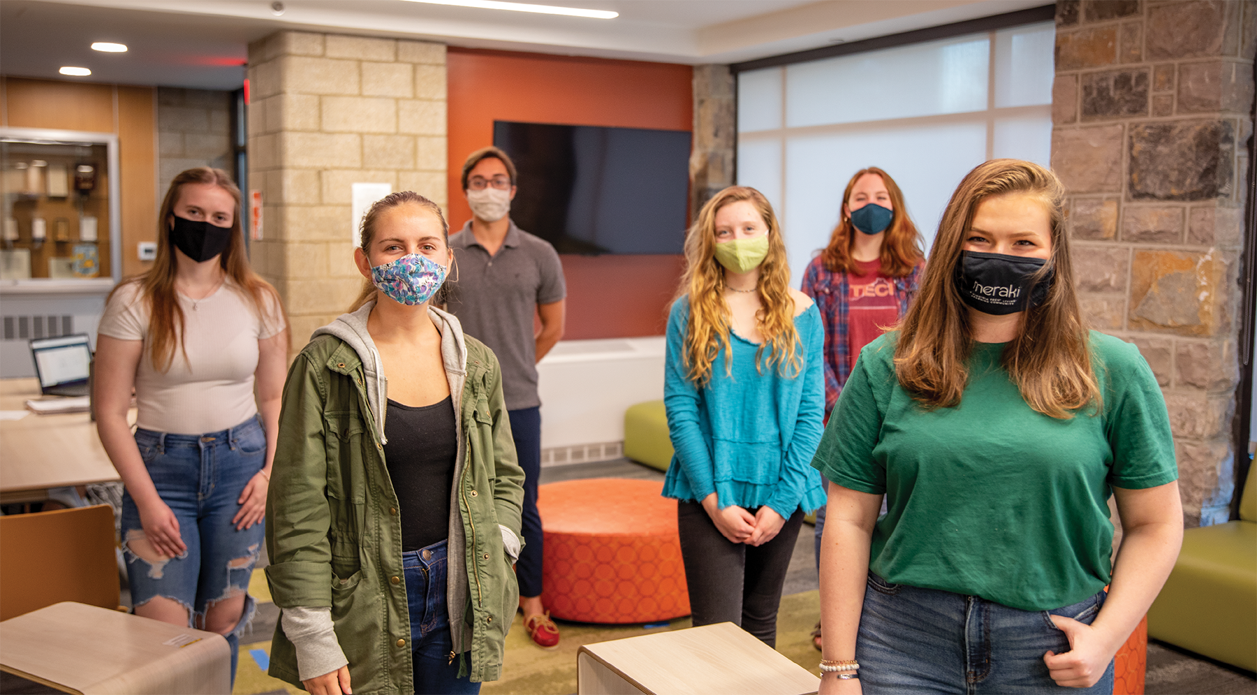 Image of group of girls in masks